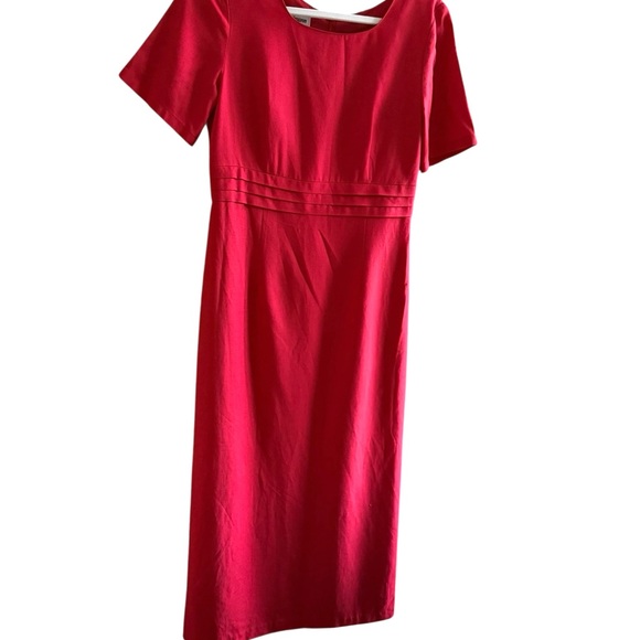 Steilmann Red Wool-Blend Midi Sheath Dress (US 6) - Picture 2 of 15